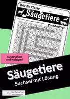 Vorschau - Arbeitsblätter - Suchsel Säugetiere - Ordnungen - Deckblatt