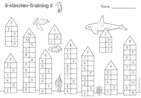 Vorschau - Arbeitsblätter - 5-Minuten-Training-Zahlzerlegung 8 - Seite 1