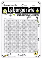 Vorschau - Arbeitsblätter - Suchsel Laborgeräte Wortsuchrätsel - Seite 1