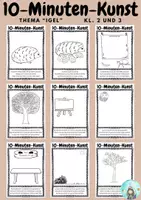 Vorschau - Arbeitsblätter - 10-Minuten-Kunst Igel (Klassen 2 und 3) - Deckblatt