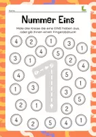 Vorschau - Arbeitsblätter - Nummer Eins anmalen 🎨👆 - Deckblatt