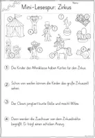 Vorschau - Arbeitsblätter - Mini-Lesespur: Zirkus (Klasse 2/3) - Seite 1