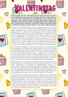 Vorschau - Arbeitsblätter - Der Valentinstag – Leseverständnis Grammatik & Wissensquiz - Seite 1
