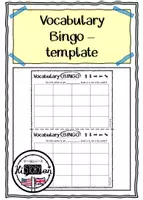 Vorschau - Arbeitsblätter - Vocabulary Bingo template - Deckblatt