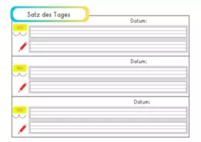 Vorschau - Arbeitsblätter - Satz des Tages Tafelmaterial und Arbeitsblätter - Seite 3
