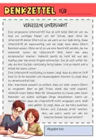 Vorschau - Arbeitsblätter - vergessene Unterschrift, Denkzettel Abschreibtext - Seite 1