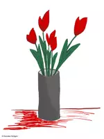 Vorschau - Mal- und Bastelvorlagen - Vase mit Tulpen - Anleitung zum Malen - Seite 2