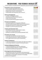Vorschau - Merkblätter - Giving Feedback: Presentations / Referat (Feedback Cards + Checklist ) - Seite 1