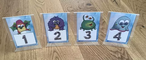 Vorschau - Stationenlernen - Nummern für Stationen - Monster - Seite 1