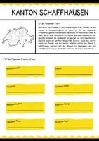 Vorschau - Arbeitsblätter - Schweizer Kantone - Schaffhausen (Arbeitsblatt + Lösung) - Deckblatt