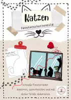 Vorschau - Mal- und Bastelvorlagen - Katzen-Schablonen: Schulhausdeko Fensterdeko - Deckblatt