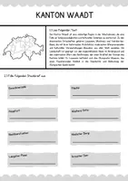 Vorschau - Arbeitsblätter - Schweizer Kantone - Waadt (Arbeitsblatt + Lösung) - Seite 1