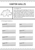 Vorschau - Arbeitsblätter - Schweizer Kantone - Wallis (Arbeitsblatt + Lösung) - Seite 1
