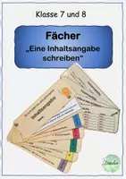 Vorschau - Merkblätter - Fächer zum Thema "Eine Inhaltsangabe schreiben" - Deckblatt