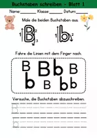 Vorschau - Arbeitsblätter - Buchstabeneinführung 1. Klasse - Buchstabe B/b - Grundschrift - Seite 2