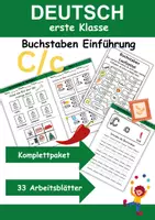 Vorschau - Arbeitsblätter - Buchstabeneinführung 1. Klasse - Buchstabe C/c - Grundschrift - Deckblatt