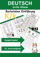 Vorschau - Arbeitsblätter - Buchstabeneinführung 1. Klasse - Buchstabe K/k - Grundschrift - Deckblatt