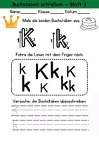Vorschau - Arbeitsblätter - Buchstabeneinführung 1. Klasse - Buchstabe K/k - Grundschrift - Seite 2