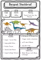 Vorschau - Unterrichtsreihen - Steckbrief Dinosaurier Klasse 1, 2, 3, 4 - Deckblatt