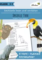 Vorschau - Unterrichtsreihen - Sachtexte lesen und verstehen: Spezielle Tiere - Deckblatt