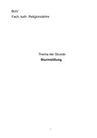 Vorschau - Stundenentwürfe - BUV Sturmstillung - Klasse 1- kath. Religionslehre - Deckblatt