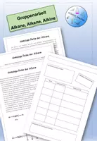 Vorschau - Arbeitsblätter - Gruppenarbeit Alkane, Alkene, Alkine - Deckblatt