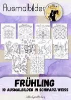 Vorschau - Mal- und Bastelvorlagen - 10 Ausmalbilder zur Jahreszeit Frühling - Deckblatt