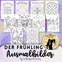 Vorschau - Mal- und Bastelvorlagen - 10 Ausmalbilder zur Jahreszeit Frühling - Seite 2