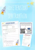 Vorschau - Arbeitsblätter - Raketenstart - Subtraktion - Deckblatt