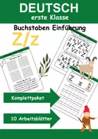 Vorschau - Arbeitsblätter - Buchstabeneinführung 1. Klasse - Buchstabe Z/z - Grundschrift - Deckblatt