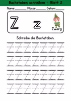 Vorschau - Arbeitsblätter - Buchstabeneinführung 1. Klasse - Buchstabe Z/z - Grundschrift - Seite 2