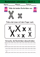 Vorschau - Arbeitsblätter - Buchstabeneinführung 1. Klasse - Buchstabe X/x - Grundschrift - Seite 1