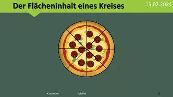 Vorschau - Präsentationen/Tafelbilder - Flächeninhalt Kreis - Herleitung - Deckblatt