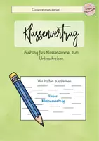 Vorschau - Bildkarten - Klassenvertrag - Aushang fürs Klassenzimmer zum Unterschreiben - Deckblatt