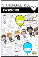Vorschau - Arbeitsblätter - Fasching - Stationenbetrieb - Deckblatt