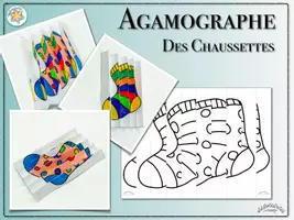 Aperçu - Feuilles d'exercices - AGAMOGRAPHE „DES CHAUSSETTES“ (illusion d‘optique) - colorier & plier #WorldDownSyndromDay #InclusionMeans - Page 2