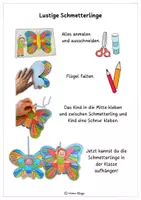 Vorschau - Mal- und Bastelvorlagen - Frühling Basteln: Lustige Schmetterlinge - Gruppen Kunstprojekt #edukiaustria - Seite 2