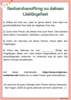 Vorschau - Arbeitsblätter - Feste in Religionen und Gesellschaft - Seite 1