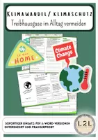 Vorschau - Arbeitsblätter - Klimawandel / Klimaschutz: Treibhausgas im Alltag vermeiden - Deckblatt