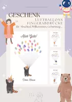 Vorschau - Mal- und Bastelvorlagen - Geschenkblatt - Luftballons (Fingerabrücke) - Deckblatt