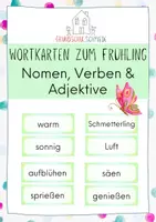Vorschau - Präsentationen/Tafelbilder - Wortkarten - Nomen - Verben - Adjektive - Frühling - Deckblatt
