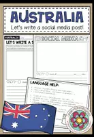 Vorschau - Arbeitsblätter - AUSTRALIA - Let's write a social media post! - Deckblatt