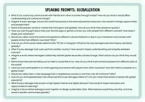 Vorschau - Aufgabenkarten - Globalization - Speaking Prompts / Conversation Starters - Seite 2