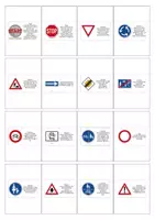 Vorschau - Spiele - Verkehrserziehung: Verkehrszeichen Domino Spiel für Smartboards - Seite 1