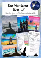 Vorschau - Unterrichtsreihen - Wanderer über dem Nebelmeer - Kunstunterricht Grundschule - Deckblatt