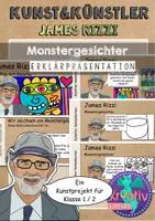 Vorschau - Präsentationen/Tafelbilder - Kunstprojekt James Rizzi Monstergesichter - Deckblatt
