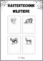 Vorschau - Arbeitsblätter - Rastertechnik Wildtiere - Zeichnen lernen - Seite 2