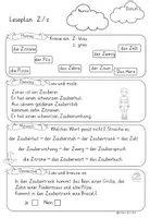 Vorschau - Arbeitsblätter - Tägliches Lesetraining Buchstabe Z/z - Seite 1