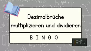 Vorschau - Arbeitsblätter - Bingo Dezimalbrüche multiplizieren & dividieren (Klasse 6/ 7) – Spiel & Übung | Mit Lösungen - Seite 1