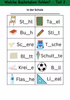 Vorschau - Arbeitsblätter - Welche Buchstaben fehlen? - 1. Klasse Deutsch Wörter, Buchstaben - Seite 2